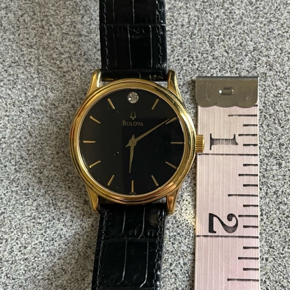 Bulova Crystal Black Croc Embossed Men's Dress Watch - Picture 8 of 8